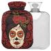 NAANLE ROSE MEXICAN SKULL hot water bottle MITED Transparent hot water bottle Handfoot Warmer Heading bag for pain relief heat and cold therapy 1L