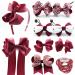 PrettyBoutique Set of 10 Girls Hair Accessories School Set - Bobbles Clips and Headbands (Wine)