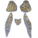 Gauze Sequins Phoenix Tail Feather Patch Applique Set for DIY Wedding Gown & Bridal Dress - 5pcs (Black) Ivory Gold - Buy Online on GoSupps.com