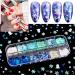 Noblife 36 Grids Christmas Nail Art Sequins | 3D Holographic Snowflake Glitter | Colorful Nail Decorations & Pickup Tools | Sparkly Confetti Nail Decals for Festive Nails - Buy Online on GoSupps.com