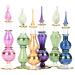 Nilecart Egyptian perfume bottles 6 pieces size 10.2 cm oral blades with handmade golden Egyptian decoration for perfumes and essential oils.