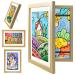 Quvbkz picture frame children's drawings A4 picture frame children's drawings artificial frame for children with anterior opening fillable folding frames for storing children's drawings