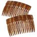 Camila Paris CP2943 French Hair Side Comb 3 inch Small Brown Flexible Durable Cellulose Hair Combs Strong Hold Hair Clips for Women No Slip Styling Girls Hair Accessories Made in France