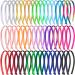 Duufin 50 Pieces Satin Headbands 1 Centimeter DIY Headband Colorful Satin Covered Headband Girls and Women, 25 Colors Multicolored 0.39 Inch (Pack of 50)