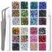 LPBeads 10000pcs Hotfix Rhinestones Flatback Glass Crystal 24 Mixed Color Rhinestone with Tweezers and Picking Pen for Crafts Clothes Nail Art 24 Colors and 5 Sizes Each Color