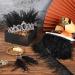 Black Ostrich Feathers Trim Fringe - 10 Yards | DIY Dress Sewing Crafts - Buy Online on GoSupps.com