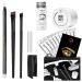 Eyebrow Mapping Kit with 30m White Mapping String  15g White Brow Paste + 2 Eyebrow Brush Set  White Eyebrow Mapping Pencil  Pencil Shaper and Blades  20 Mapping Ruler Stencils and Instructions   Brow Mapping Set for Mic...