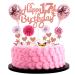 Cnrose Cake Decoration Girl 17th Birthday Hello 17 Cake Topper Rose Gold with Heart Star Balloon Cake Decoration 17th Birthday Girl Happy 17th Birthday Cake Decoration 17 Years Girl 17 Birthday Girl