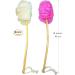 Shower Loofah Body & Back Scrubber 2 PACK - Exfoliating Bath Brush with Long Wooden Handle - For Men & Women - Easy Reach Body Wash Applicator - Buy Online on GoSupps.com