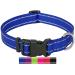 Dey-Premium dog collar nylon reflective adjustable for small and large dogs many colors and sizes collar dog puppy dog neck straps cat neck puppy neck blue L l -2.5 x45-68 cm blue-reflecting