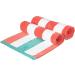 Amazon Basics Oversized Premium Cotton Beach Towel 2-Pack - Coral/Turquoise Pop Stripe - 36 x 72 - Extra Large Towels - Buy Online on GoSupps.com