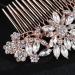 Rose Gold Clear Crystal Wedding Hair Comb with Extra Pins | Hapibuy Wedding Headpiece - Buy Online on GoSupps.com