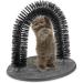 FiNeWaY Cat Scratch Arch Kitten Massaging Scratching Scratcher Pet Arch Self Grooming Groomer Shedding Soft De- shedding Bristles Play Post Sisal Nip With Catnip - No More Hair Balls And Shedding Grey - Buy Online on GoSupps.com