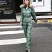 Women's Winter Hooded Snowsuit - Green Puffer Snow Jumpsuit for Outdoor Sports - Buy Online on GoSupps.com