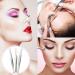 6-Piece Stainless Steel Eyelash Extension Tweezers Set - Straight & Curved Tip Precision Tweezers for Eyebrow and Lash Nippers - Silver & Pink - Buy Online on GoSupps.com