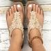 Buy XTZYGLFD Women's Bohemian Flower Pearl Sandals | Comfortable Open Toe Slip-On Roman Wedge Heel Shoes for Summer - International Shipping Available - Buy Online on GoSupps.com