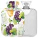 NAANLE hot water bottle with watercolor cheese grapes with reference transparent hot water bottle 1 l for bed hand feet warmer pain relief heat and cold therapy
