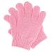 Sibba peeling gloves exfoliating gloves massage hand shoes peeling glove for bodies bathroom or shower sauna shoe shower swam body scrubbing massage reusably scrub (pink) rose