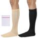 360 RELIEF - Flight Compression Socks Supports | Blood Circulation Travel Work XXL Beige+Black