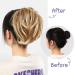 Honey Blonde Mix Bleach Blonde Messy Hair Bun Straight Hairpiece for Women - 4 Pcs Tousled Updo Hair Extensions with Short Ponytail Scrunchies - Buy Online on GoSupps.com