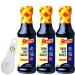 Amoy Dark Soy Sauce 150ml Pack of 3 with World Food Shop Scoop - Premium Asian Condiment Trio Rich and Savoury Flavour Cooking Essential for Gourmet Dishes