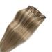 20 Inch Real Human Hair Extensions - Platinum Blonde Highlights Clip-In 70g, 7pcs - Remy Ash Brown #8P60 - Buy Online on GoSupps.com