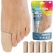 ZenToes 5 Pack Toe Caps Closed Toe Fabric Sleeve Protectors with Gel Lining Prevent Corn Callus and Blister Development Between Toes Soften and Soothe The Skin (Size Large) Large (Pack of 5)