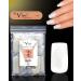 By Vixi 600 MEDIUM SQUARE NAIL SET with PREP FILE 10 Sizes Opaque Express Full Cover False Fingernail Extensions for Salon Professionals & Home Use Square Medium