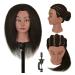 RIHANNAHAIR 100% Real Human Hair Mannequin Head with Stand Manikin Cosmetology Doll Heads for Practice Braiding Styling Training Coloring Bleaching Dyeing Curling Cutting Display Natural