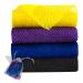 African Net Sponge 4PCS African Exfoliating Net Long Nylon African Sponge Exfoliating Net Bath Net for Daily Exfoliating Body Scrubber Back Scrubber Shower Skin Smoother (Blue,Black,Yellow,Purple)