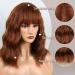 BOGSEA Auburn Synthetic Wave Wig with Bangs - Short Bob Wig for Women - Heat Resistant Hair for Everyday Party - Buy Online on GoSupps.com