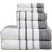 Great Bay Home, Towel, Cotton Towel, 500 GSM Includes Bath Towels, Hand Towels and Washcloths, Noelle Collection, Dark Grey/Light Grey
