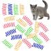 24 Pcs Colorful Spring Cat Toys Cat Spring Toys Cat Colorful Springs Toys Kittens Cat Interactive Toys Plastic Reusable Interactive Cat Toys for Swatting Biting Hunting Kitten Cat Toys 4 Color