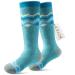 Outdoormasters 2 pairs of unisex ski socks winter snowboarding breathable socks for girls and boys for outdoor sports with OTC design/anti-slip cuffs 30-36 Woodland green