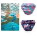 Reusable Baby Swimming Trousers | Adorable Girls Swimming Diaper 0-4 Years - Small Gray Flowers | XL Size for Toddlers - Buy Online on GoSupps.com