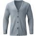 Men's Knit Single-Breasted Solid Color Cardigan - 3XL Grey Banana Cardigan - Buy Online on GoSupps.com