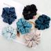 Elegant Blue Satin Scrunchies 6 Pack for Thick Hair - Large Faux Silk Hair Ties for Curly and Straight Hair - Buy Online on GoSupps.com