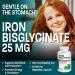 Iron Bisglycinate 25mg - Gentle on Stomach - Supports Energy & Red Blood Cell Production - Non-Constipating - Non GMO - 180 Vegetarian Capsules - Buy Online on GoSupps.com