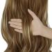 OMGREAT Long Halo Hair Extensions Highlight 20 Inch Wavy Curly Synthetic Hair - Ginger Brown Mix Bleach Blonde - Buy Online on GoSupps.com