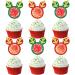 Ercadio 12 Pack Mouse Inspired Christmas Cupcake Toppers Felt Mouse Cupcake Picks Christmas Cupcake Toppes Christmas HolidayTheme Party Cake Decorations Supplies Chirstmas-9