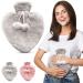 Empire Hot Water Bottle 1L Hot Water Bottle with Fluffy Cover Ideal for Period Back & Neck Pain - Grey Hot Water Bottle with Cover UK Perfect for Women Seniors & Children