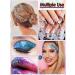EBANKU 3Pcs Face Glitter Gel Set - Mermaid Sequins Chunky Glitter Liquid with Brushes - Festival Party Makeup Decoration - Blue/Orange/Pink - Buy Online on GoSupps.com