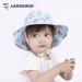 LANGZHEN Beach Sun Protection Hat for Baby Girls - Adjustable Toddler Kids Hat with Wide Brim and Chin Strap - Light Blue - 2-4 Years - Buy Online on GoSupps.com