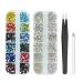 5280 Pcs Nail Art Rhinestones Set MAEXUS Flat Back Rhinestone Kits with Picker Pencil/ Tweezer for Nail Art Craft Face Make-up Home DIY And Professional Use (Colorful AB Color and Clear) Multicolor