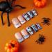 24Pcs Halloween Press On Nails - Medium Square Spider Web Design Acrylic Nightmare Before Christmas Stick-On Fake Nails for Women - Scary Holiday French Tip Artificial Nails - Buy Online on GoSupps.com