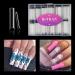 240 Pcs XXL Clear C Curve Nail Tips with Box - Straight Square Shape Half Cover False Nails for Salons - 12 Sizes - Buy Online on GoSupps.com
