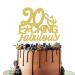 20 Fabulous Cake Topper - Gold Glitter Happy 20th Birthday Cake Supplies Hello 20 - Wedding Party Sign Decorations - It S For Man And Woman Birthday Party Anniversary
