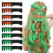 8 PCS Hair Chalks for Girls Temporary Green & Orange Hair Chalk Comb for 6 7 8 9 10 11 12 Age Girl Kids Gift Washable Brighted Hair Colour Dye Comb for Halloween Christmas Cosplay 1 count (Pack of 8)