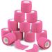 Anampion self-adhering bandage 12 rolls 5cm x 4.5m non-woven adhesive bandage self-adhesive for humans and animals flexible self-adhesive bandage for ankle joints swelling sports (light pink) 12 rolls light pink