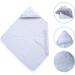 Clair de Lune Marshmallow Hooded Baby Bath Towel - 75x75 cm White - Soft Cotton/Terry - Ideal for Bath Time - Buy Online on GoSupps.com